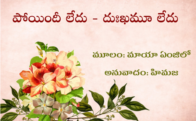 పోయిందీ లేదు – దుఃఖమూ లేదు