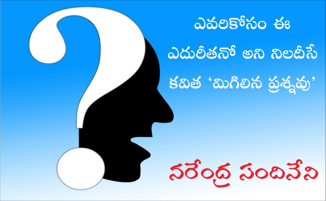 ఎవరికోసం ఈ ఎదురీతనో అని నిలదీసే కవిత ‘మిగిలిన ప్రశ్నవు’